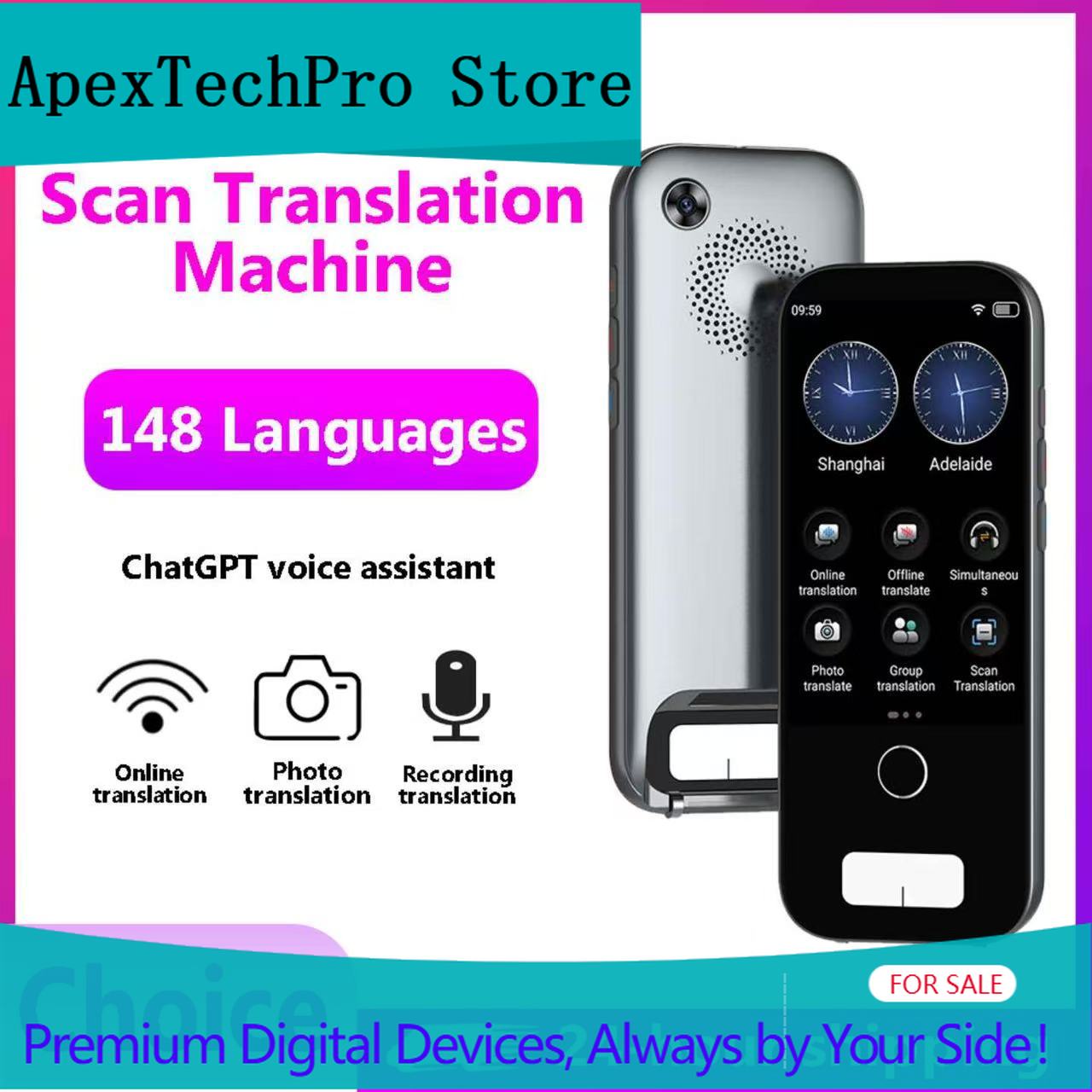 Portable Translator Device - ApexTPScan 번역기 DeepSeek ChatGPT 언어 번역