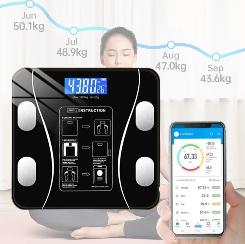 Body Fat Scale Smart - USB 지능형 정밀 체지방 측정기 소형