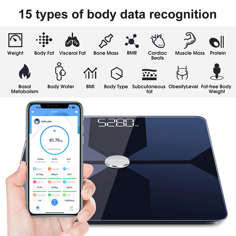 체지방 스케일 Wifi 홈 정밀 지능형 전자 지방 측정 - Body Fat Scale Smart 리뷰 및 가격