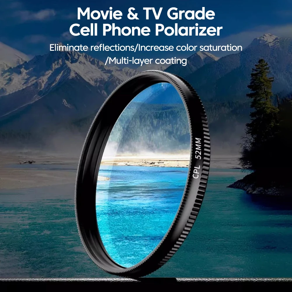 새로운 52mm CPL 휴대폰 렌즈 필터 렌즈 클립 카 - Mobile Electronics Gadgets 리뷰 및 가격