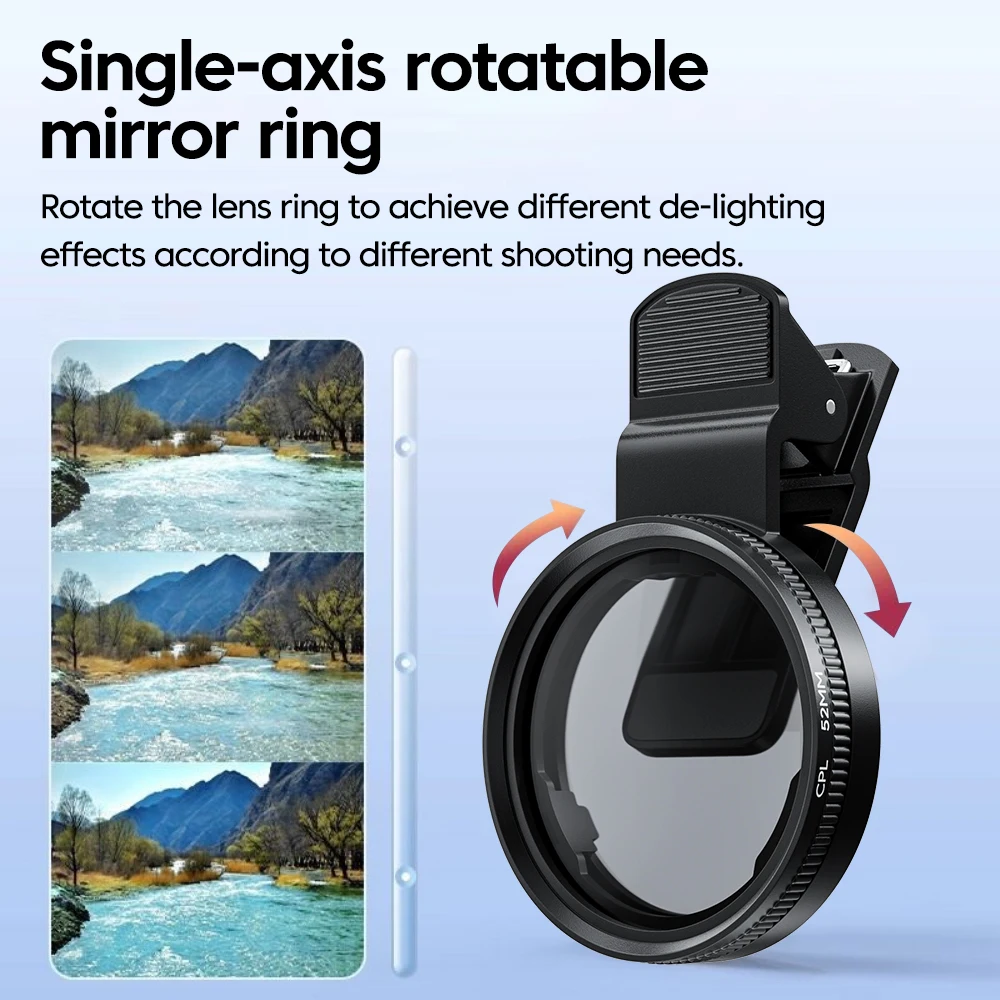 새로운 52mm CPL 휴대폰 렌즈 필터 렌즈 클립 카 - Mobile Electronics Gadgets 리뷰 및 가격